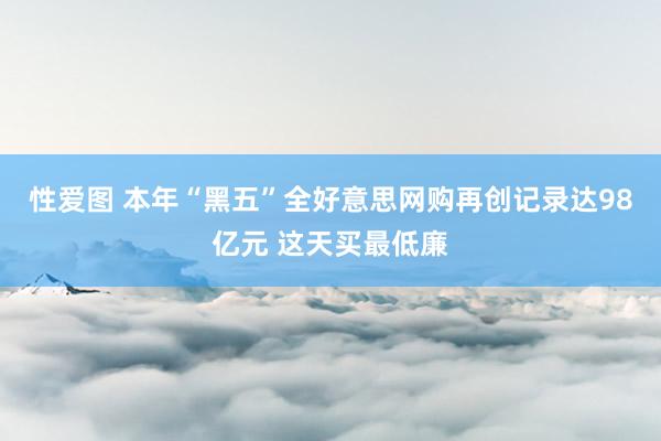 性爱图 本年“黑五”全好意思网购再创记录达98亿元 这天买最低廉