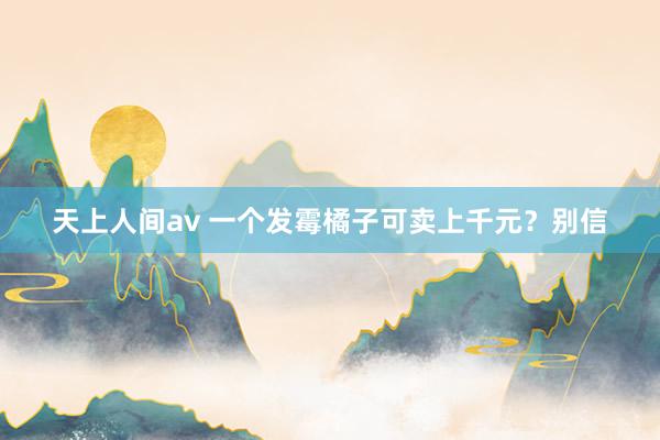 天上人间av 一个发霉橘子可卖上千元？别信