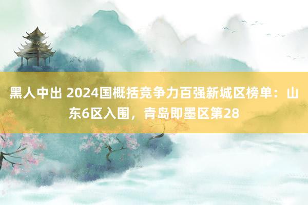 黑人中出 2024国概括竞争力百强新城区榜单：山东6区入围，青岛即墨区第28