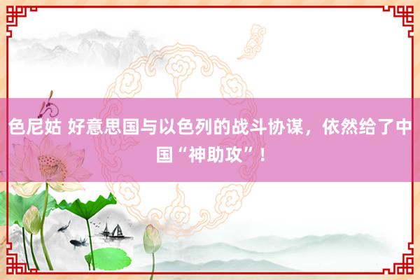 色尼姑 好意思国与以色列的战斗协谋，依然给了中国“神助攻”！