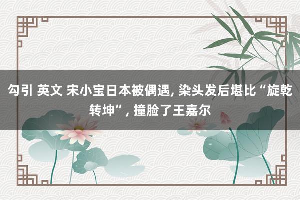 勾引 英文 宋小宝日本被偶遇, 染头发后堪比“旋乾转坤”, 撞脸了王嘉尔