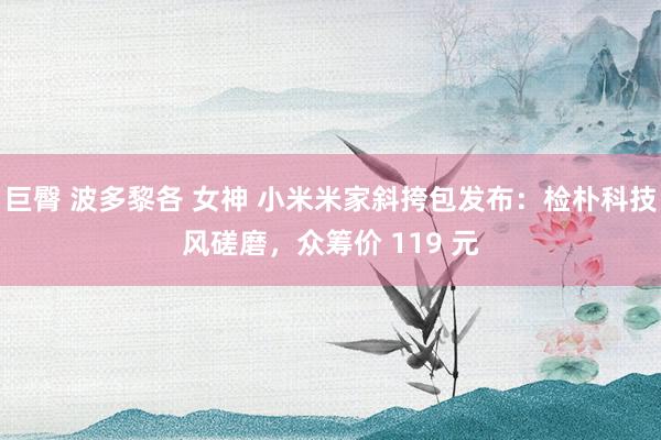 巨臀 波多黎各 女神 小米米家斜挎包发布：检朴科技风磋磨，众筹价 119 元